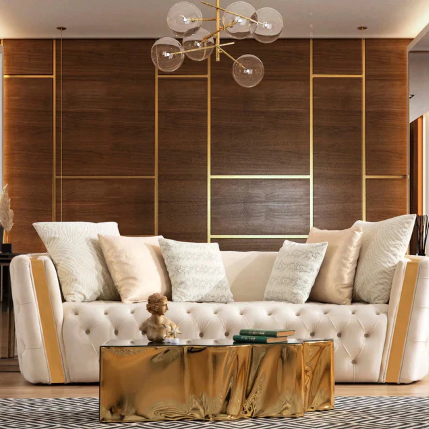 Fanci Black Velvet Sofa