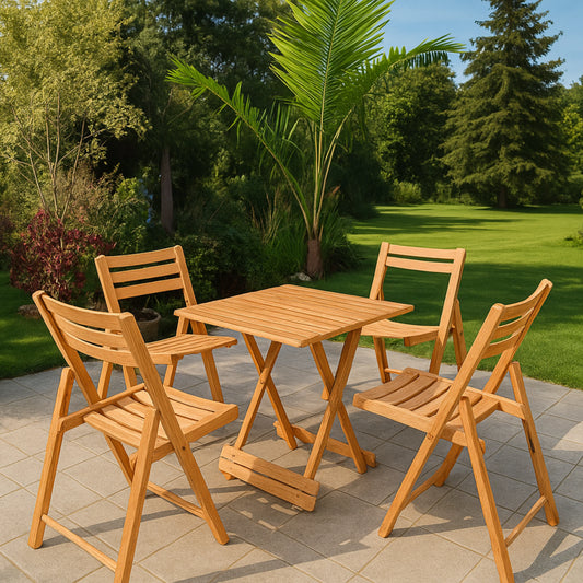 4 Chairs Set (Wooden Folding)