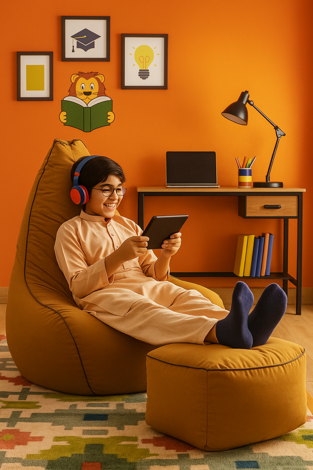 Bean Bag Sofa Stool Set