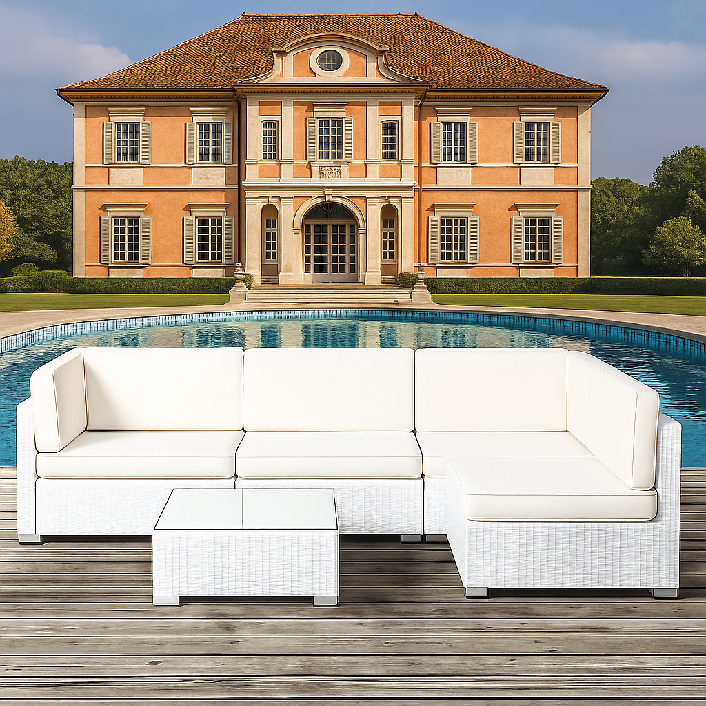 L Shape Rattan Sofa