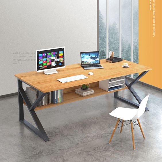 K Shape Computer Table